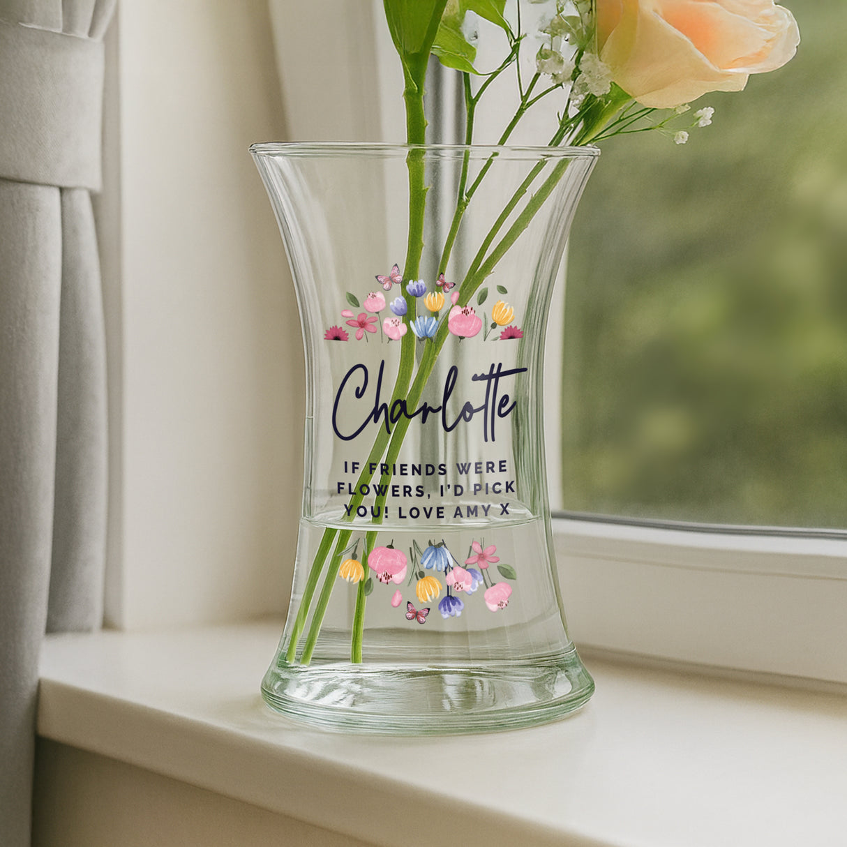 Personalised Bright Floral Waisted Vase - Shop At Gift Moments - 4