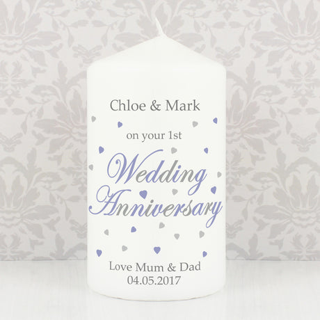 Personalised Anniversary Pillar Candle