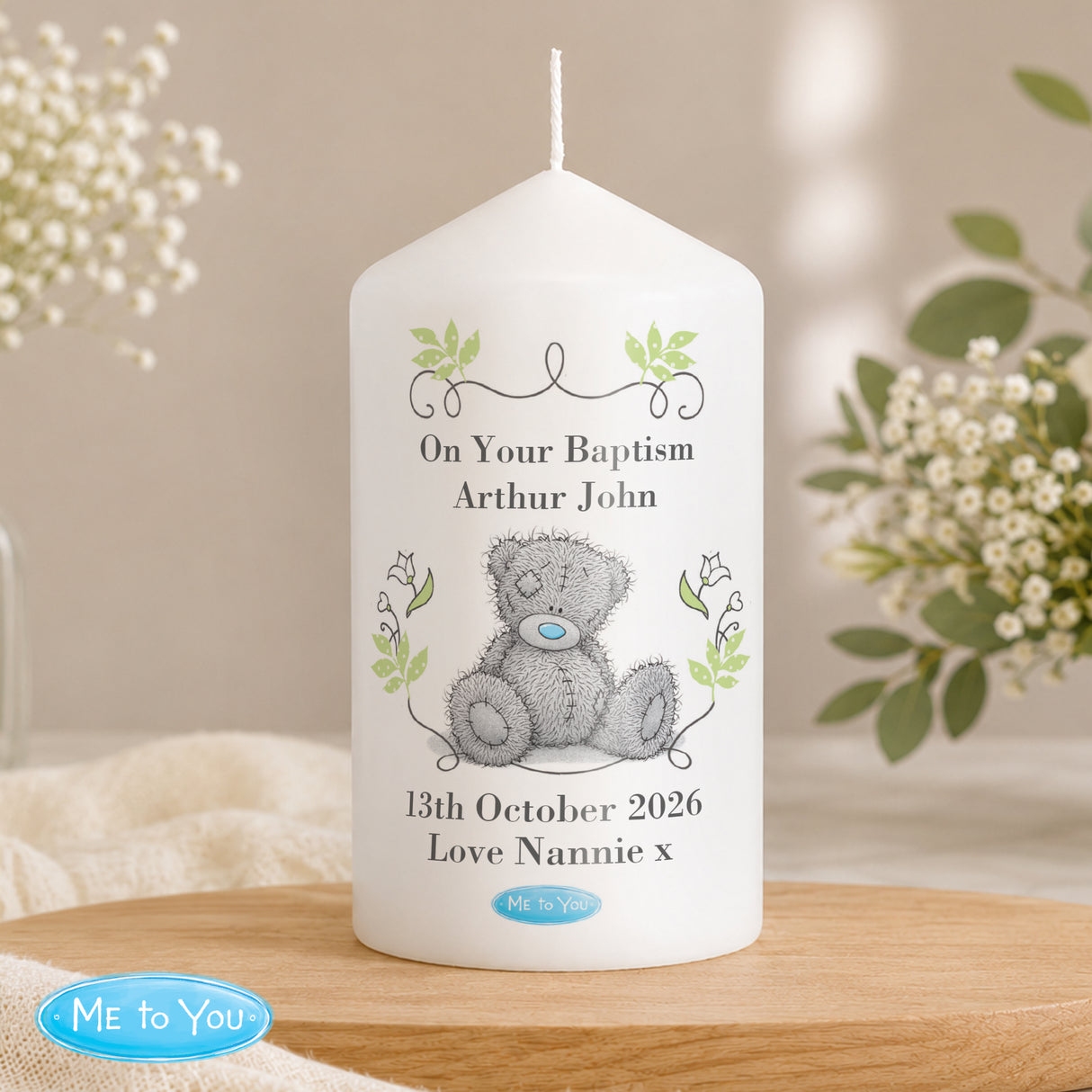Personalised Me To You Religious Cross Pillar Candle - Shop Candles At Gift Moments - 3