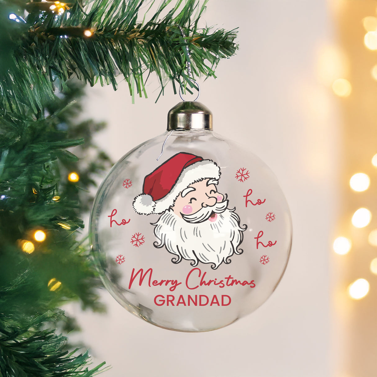 Personalised Santa Glass Bauble - Shop Christmas Baubles At Gift Moments - 1