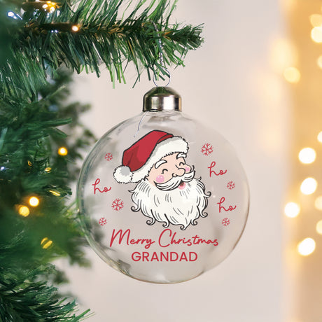 Personalised Santa Glass Bauble - Shop Christmas Baubles At Gift Moments - 1