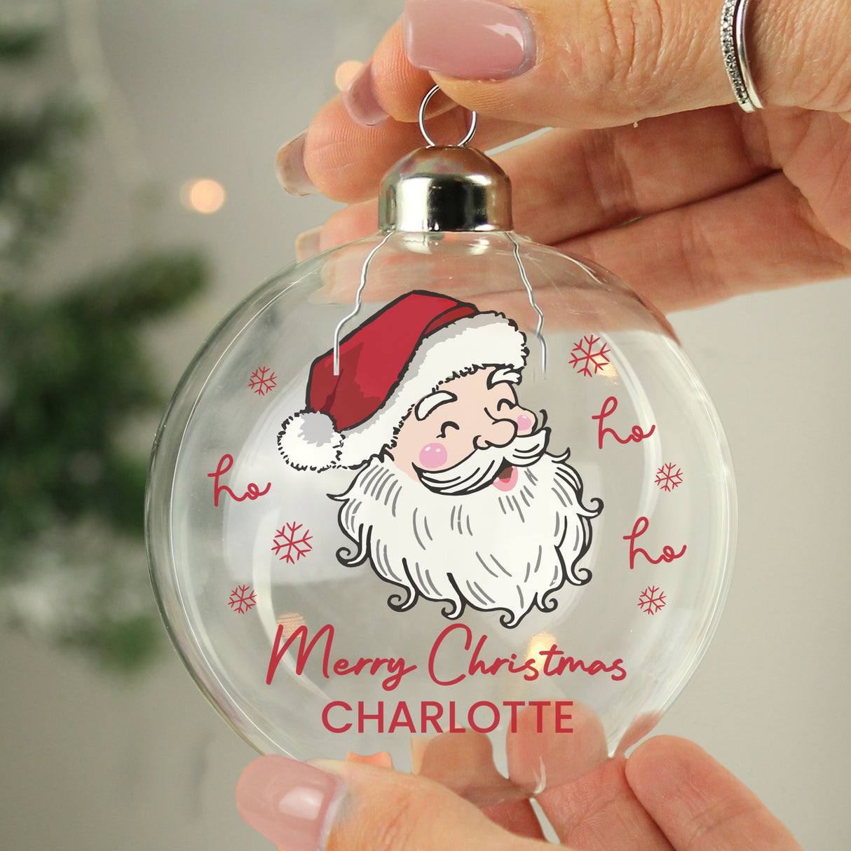 Personalised Santa Glass Bauble - Shop Christmas Baubles At Gift Moments - 2