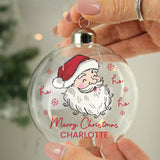 Personalised Santa Glass Bauble - Shop Christmas Baubles At Gift Moments - 2