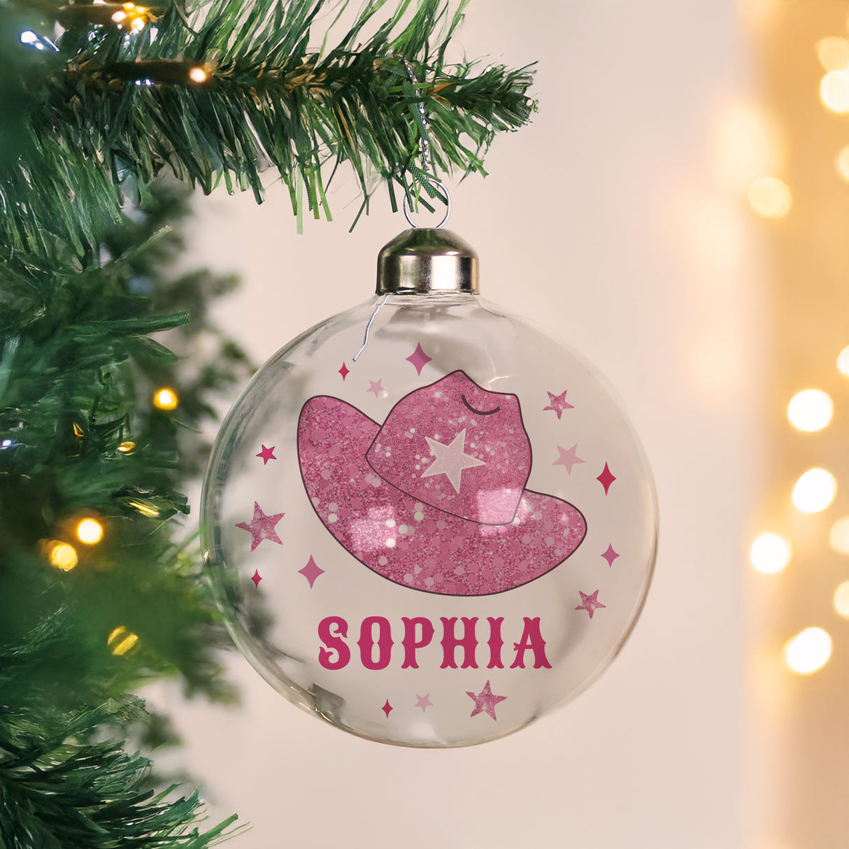 Personalised Cowgirl Hat Christmas Bauble - Shop Christmas Baubles At Gift Moments - 2
