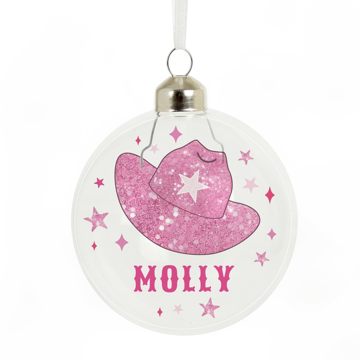 Personalised Cowgirl Hat Christmas Bauble - Shop Christmas Baubles At Gift Moments - 4