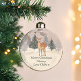 Personalised Christmas Deer Glass Bauble - Shop Christmas Baubles At Gift Moments - 2