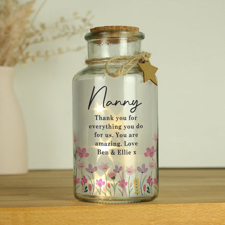 Personalised Floral LED Light Up Jar - Shop LED Lighting At Gift Moments - 4