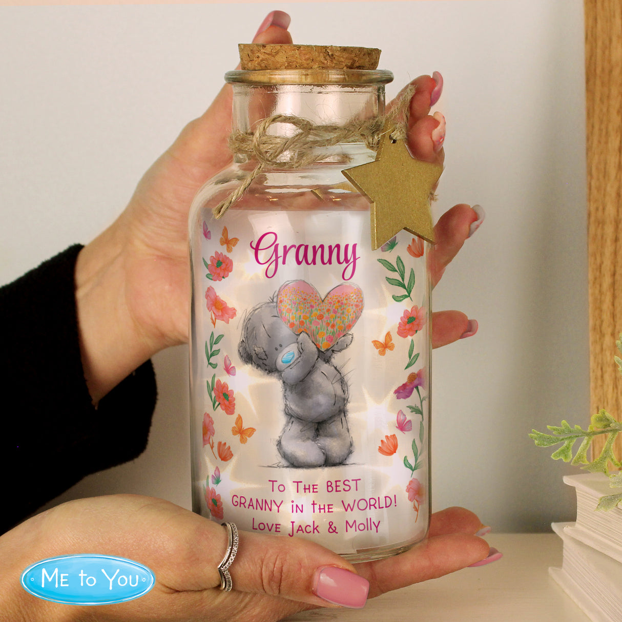 Personalised Me to You Flowery LED Light Up Jar - Shop LED Lighting At Gift Moments - 1
