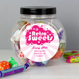Personalised Retro Pink Sweet Jar - Shop Sweets At Gift Moments - 1