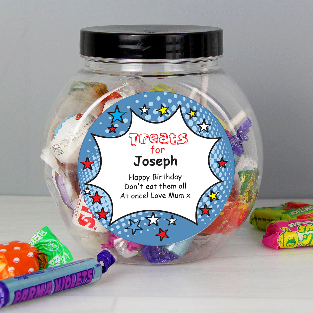 Personalised Comic Book Sweet Jar - Shop Sweets At Gift Moments - 1