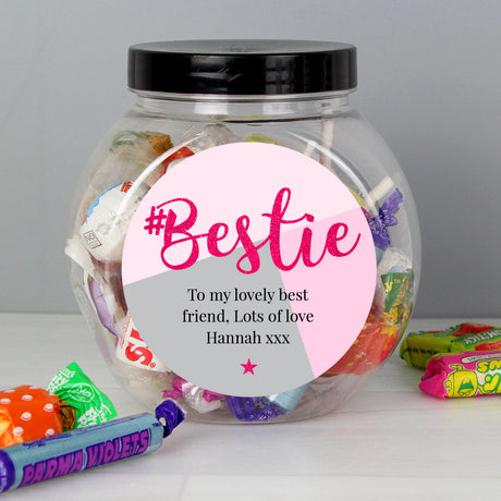 Personalised #Bestie Sweet Jar - Shop Sweets At Gift Moments - 1