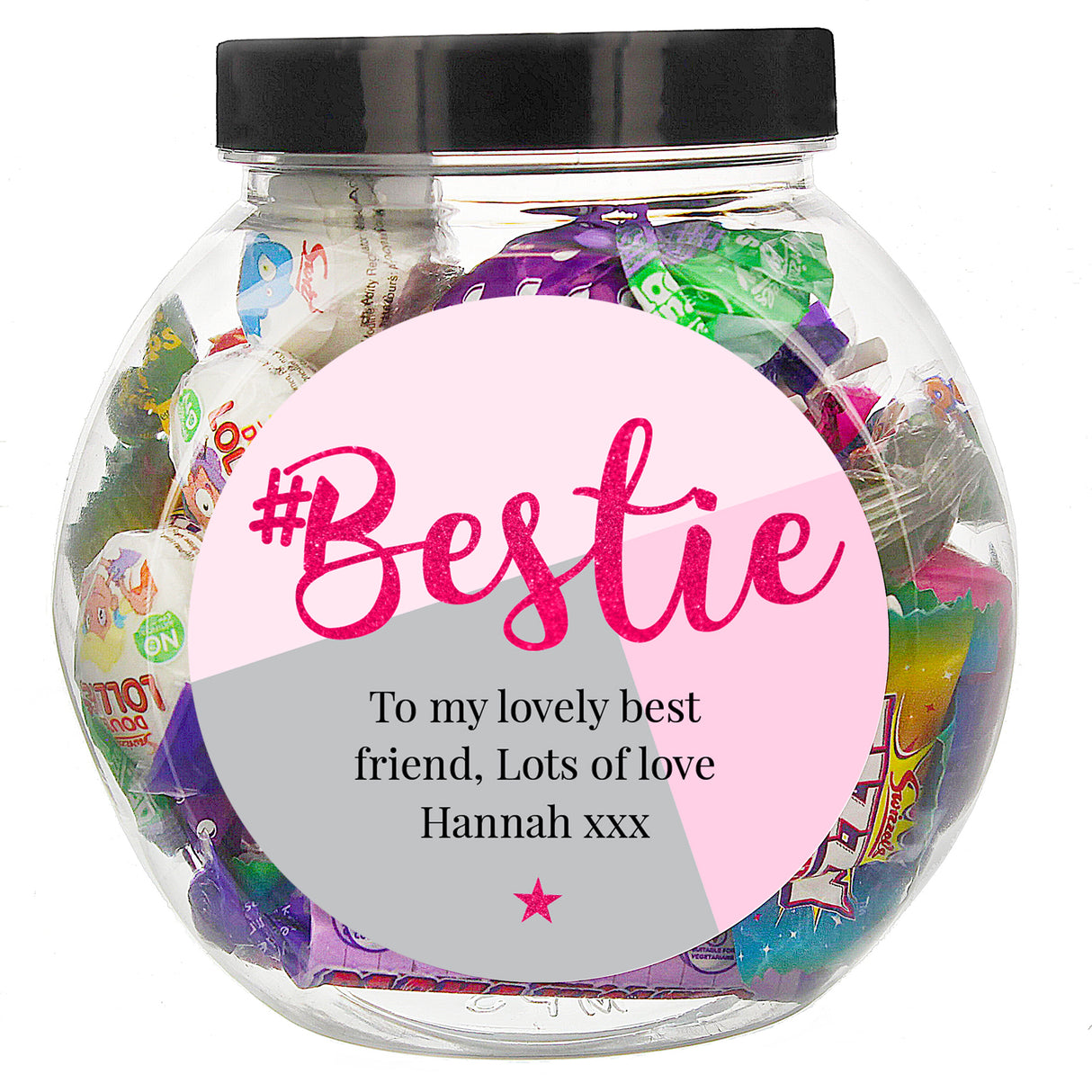 Personalised #Bestie Sweet Jar - Shop Sweets At Gift Moments - 2