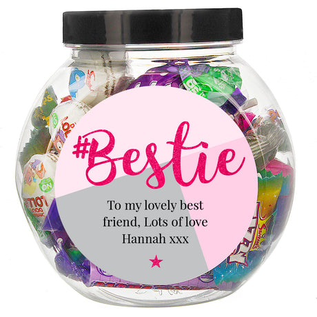 Personalised #Bestie Sweet Jar - Shop Sweets At Gift Moments - 2