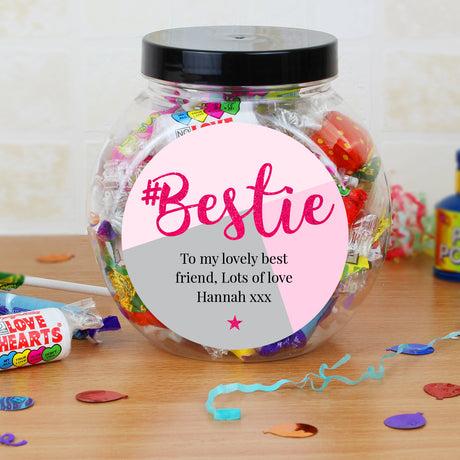 Personalised #Bestie Sweet Jar - Shop Sweets At Gift Moments - 3