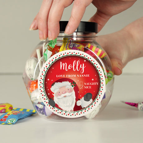 Personalised Santa Christmas Sweet Jar - Shop Sweets At Gift Moments - 3