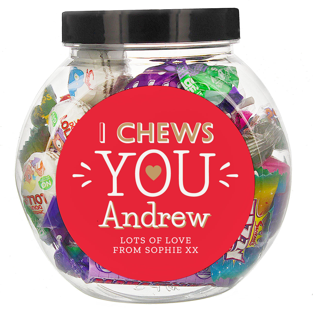 Personalised I Chews You Sweet Jar - Shop Sweets At Gift Moments - 2
