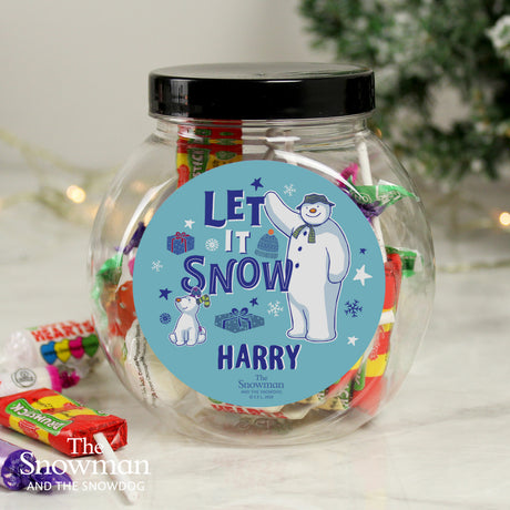 Personalised The Snowman and the Snowdog Sweet Jar - Shop Sweets At Gift Moments - 1