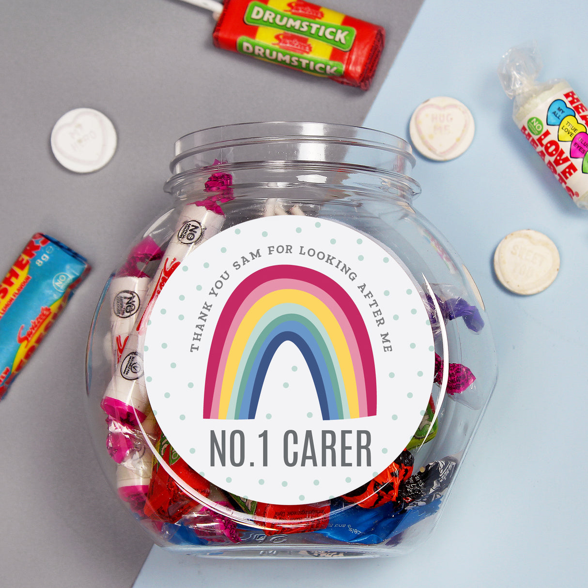 Personalised Rainbow Sweet Jar - Shop Sweets At Gift Moments - 1
