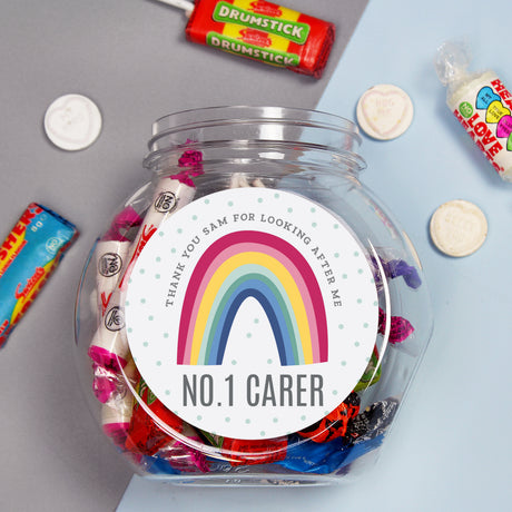 Personalised Rainbow Sweet Jar - Shop Sweets At Gift Moments - 1