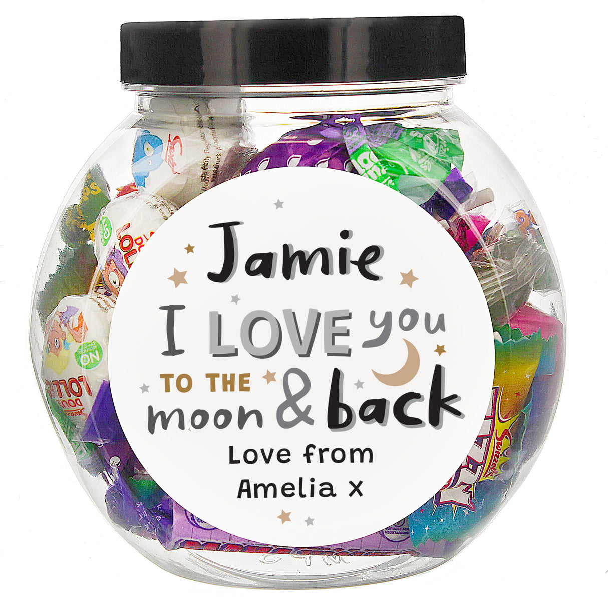 Personalised To the Moon and Back Sweet Jar - Shop Sweets At Gift Moments - 2