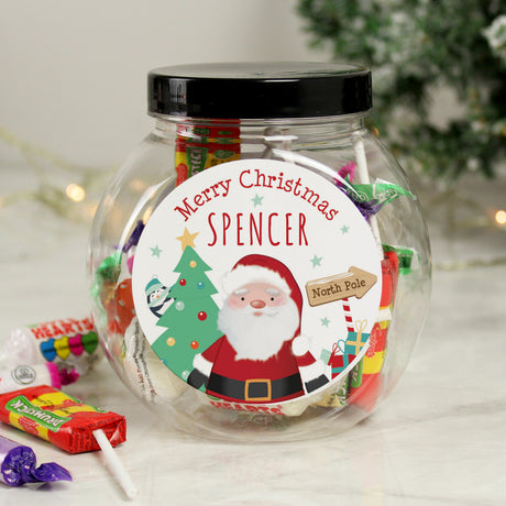 Personalised Santa Sweet Jar - Shop Sweets At Gift Moments - 1