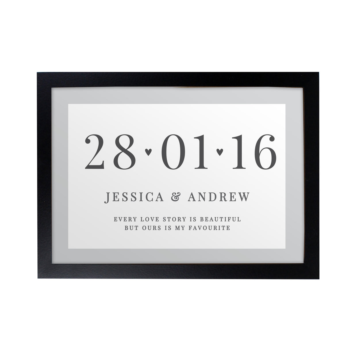 Personalised Special Date A4 Black Framed Print