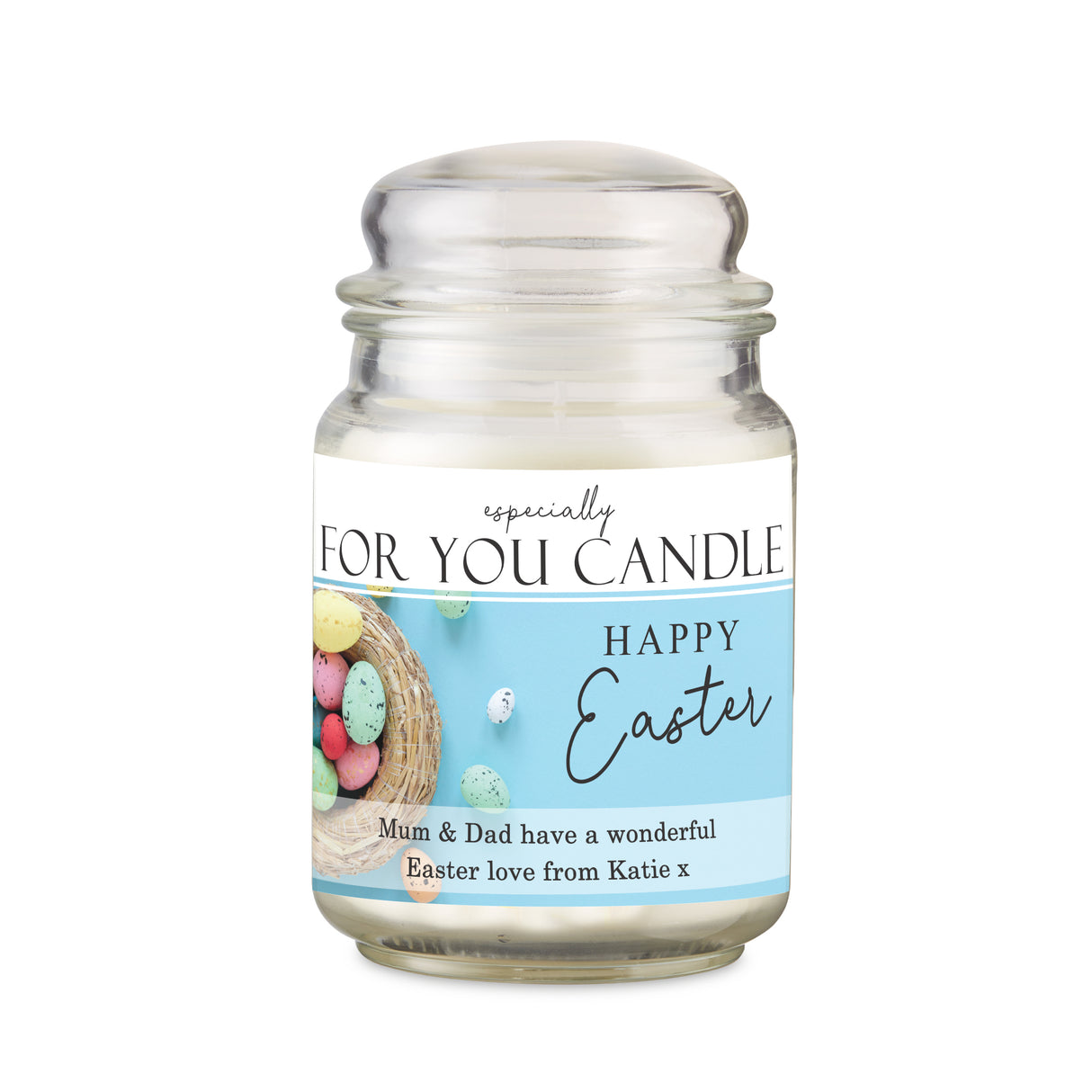 Personalised Happy Easter Large Scented Candle Jar