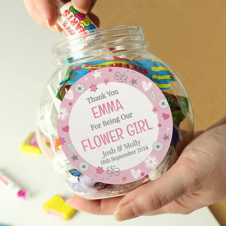 Personalised Flower Girl Sweet Jar