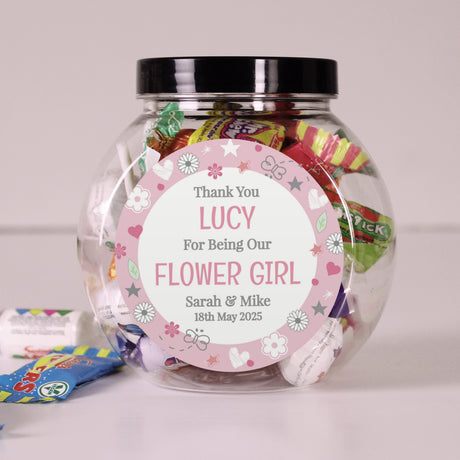 Personalised Flower Girl Sweet Jar - Shop Sweets At Gift Moments - 3