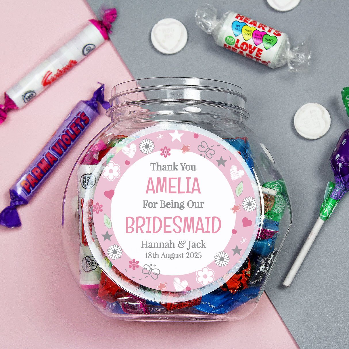Personalised Bridesmaid Sweet Jar - Shop Sweets At Gift Moments - 1