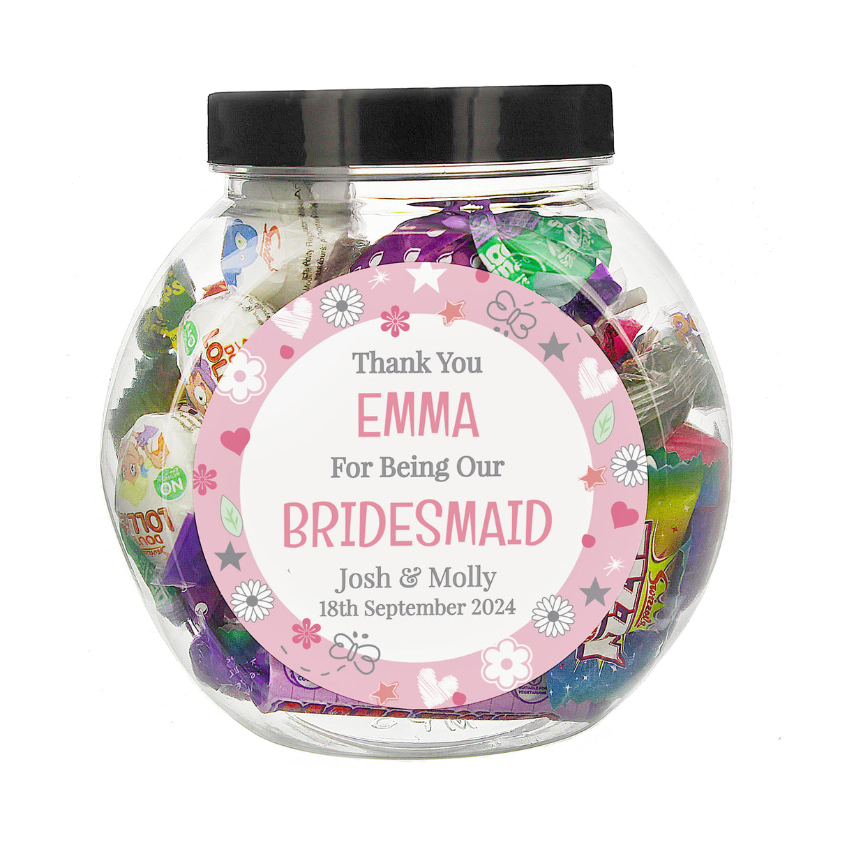 Personalised Bridesmaid Sweet Jar - Shop Sweets At Gift Moments - 4