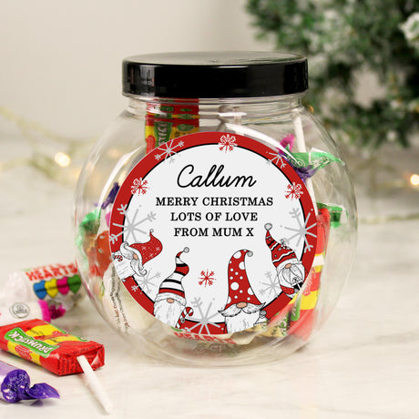 Personalised Gonk Christmas Sweet Jar - Shop Sweets At Gift Moments - 1