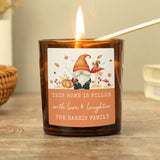 Personalised Autumn Gonk Amber Glass Candle - Shop At Gift Moments - 2