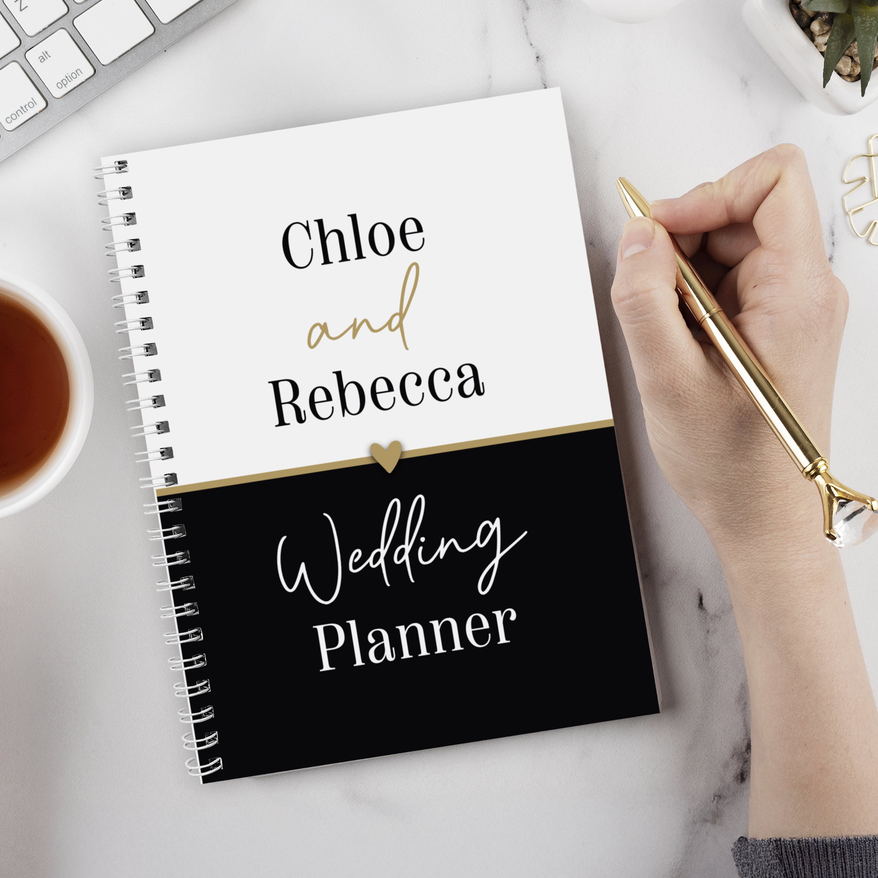 Personalised Black & Gold Inclusive A5 Wedding Planner - Shop Calendars & Planners At Gift Moments - 3