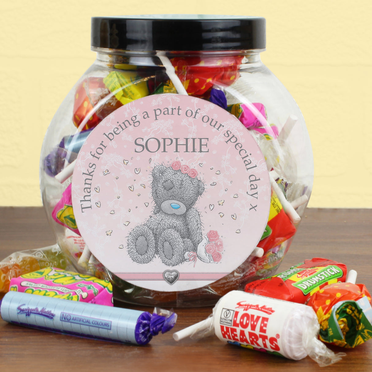 Personalised Me To You Bridesmaid Wedding Sweet Jar - Shop Sweets At Gift Moments - 4