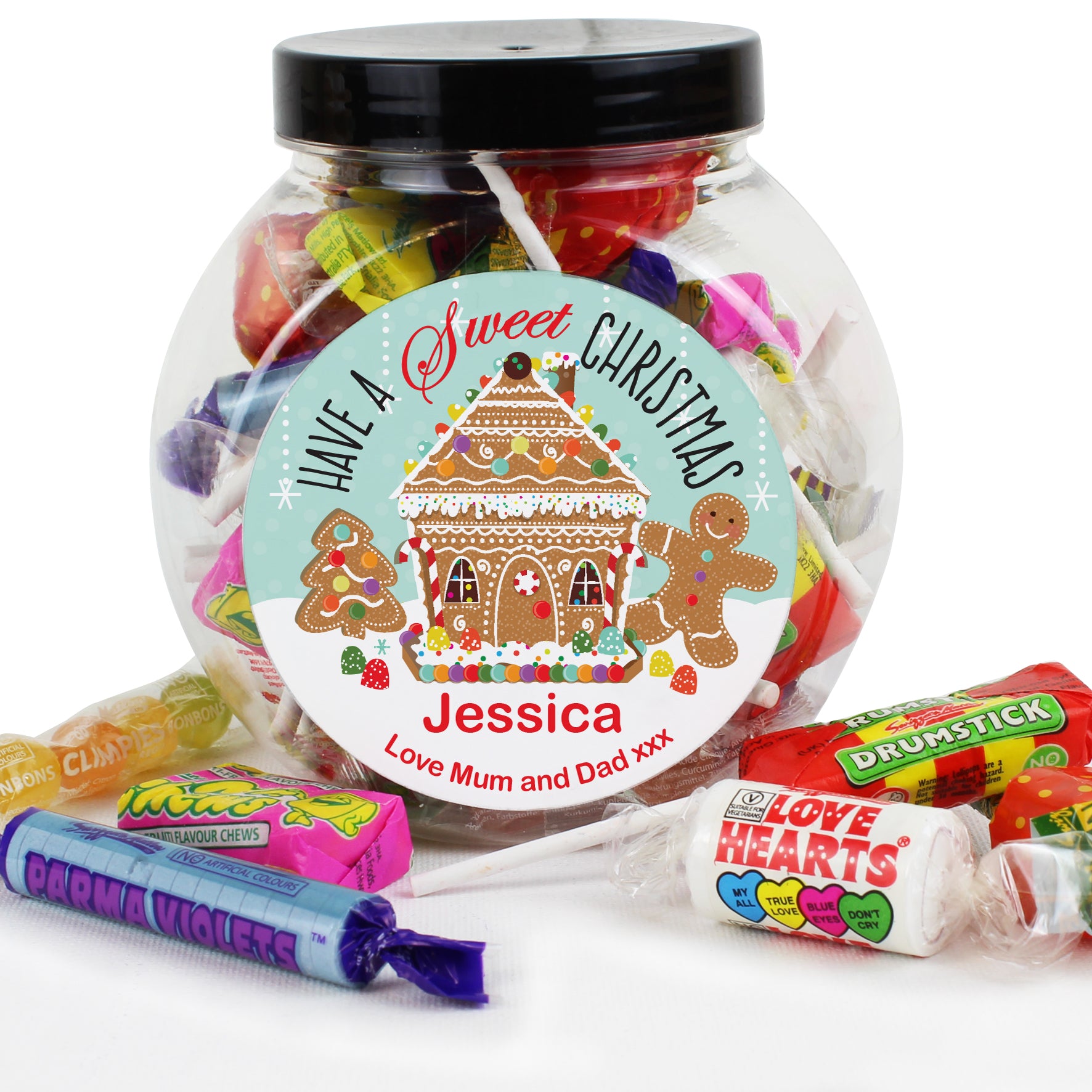 Personalised Gingerbread House Sweet Jar - Shop Sweets At Gift Moments - 2