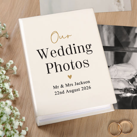 Personalised Black & Gold Heart 6x4 Album - Shop Photo Albums At Gift Moments - 1