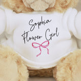 Personalised Bow Flower Girl Bear - Shop Teddy Bears & Soft Toys At Gift Moments - 2