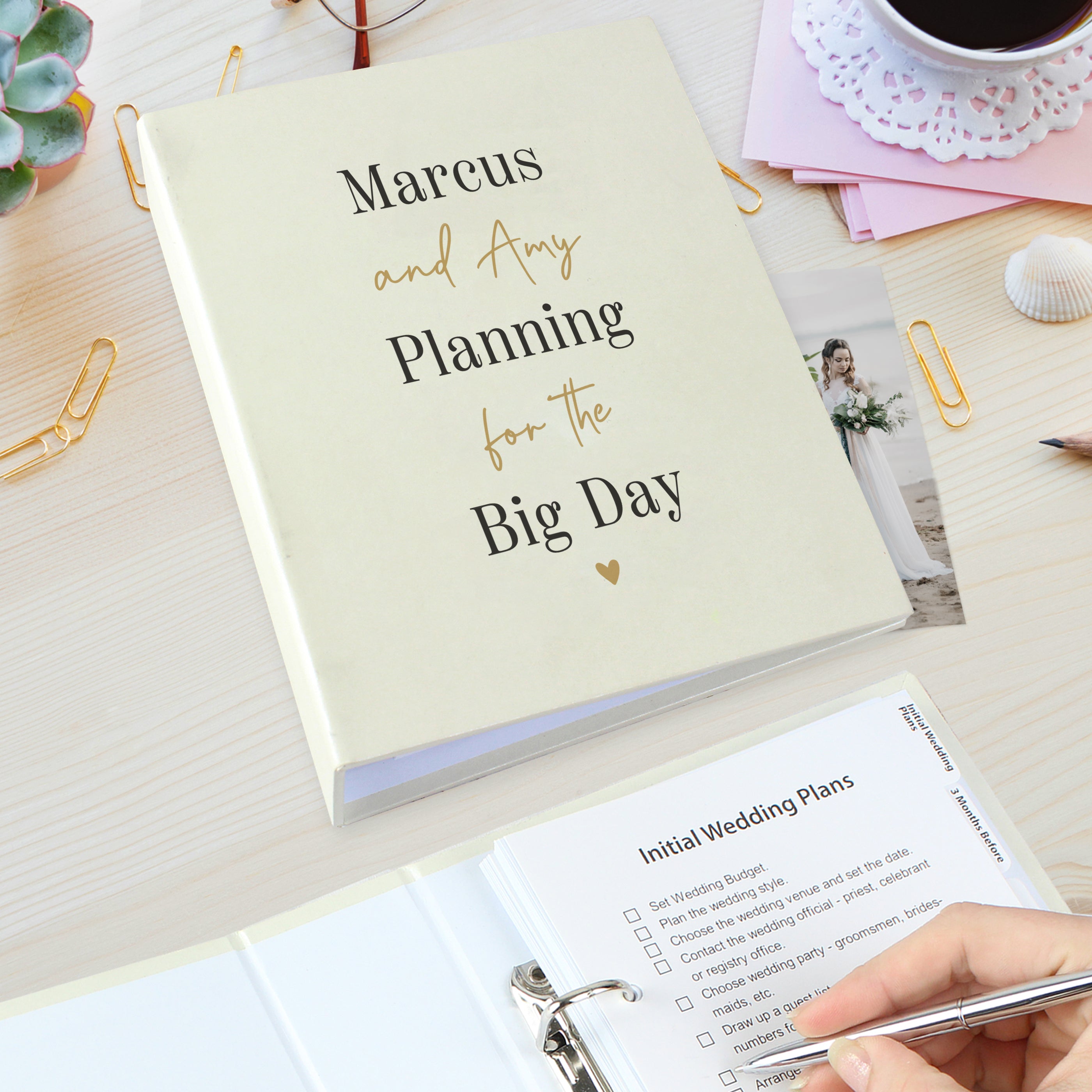 Personalised Black & Gold Wedding Planner - Shop Calendars & Planners At Gift Moments - 2