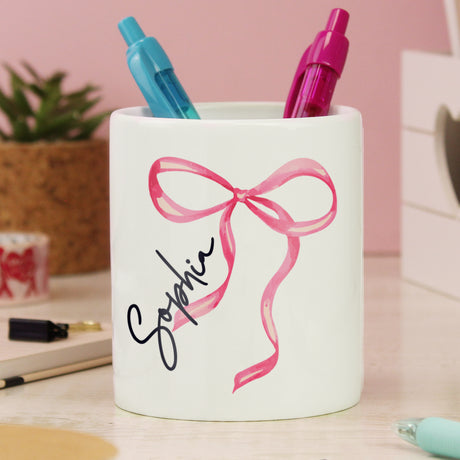 Personalised Bow Make Up Brush Holder - Shop At Gift Moments - 3