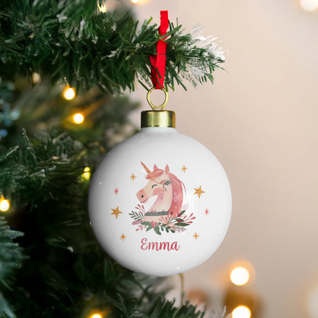 Personalised Unicorn Christmas Bauble - Shop Christmas Baubles At Gift Moments - 1