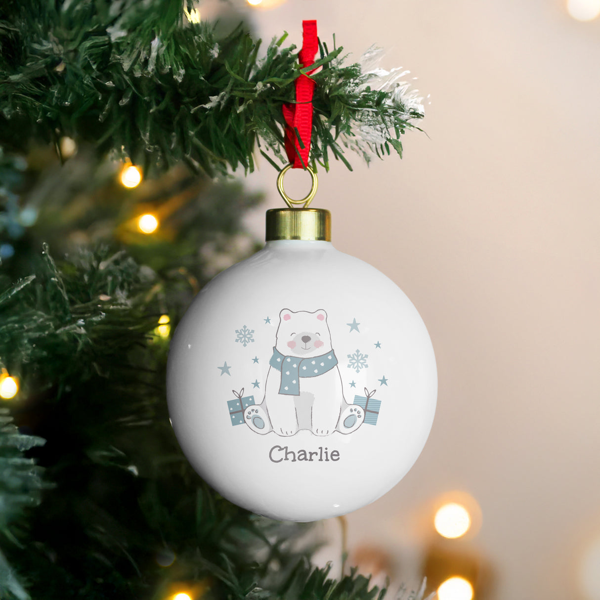 Personalised Polar Bear Christmas Bauble - Shop Christmas Baubles At Gift Moments - 2