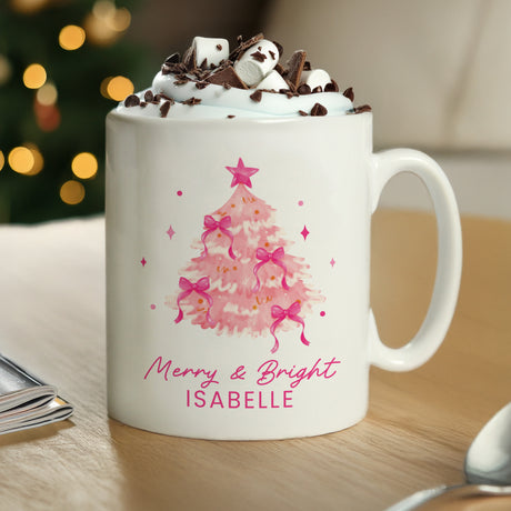 Personalised Pink Christmas Tree Mug - Shop At Gift Moments - 1