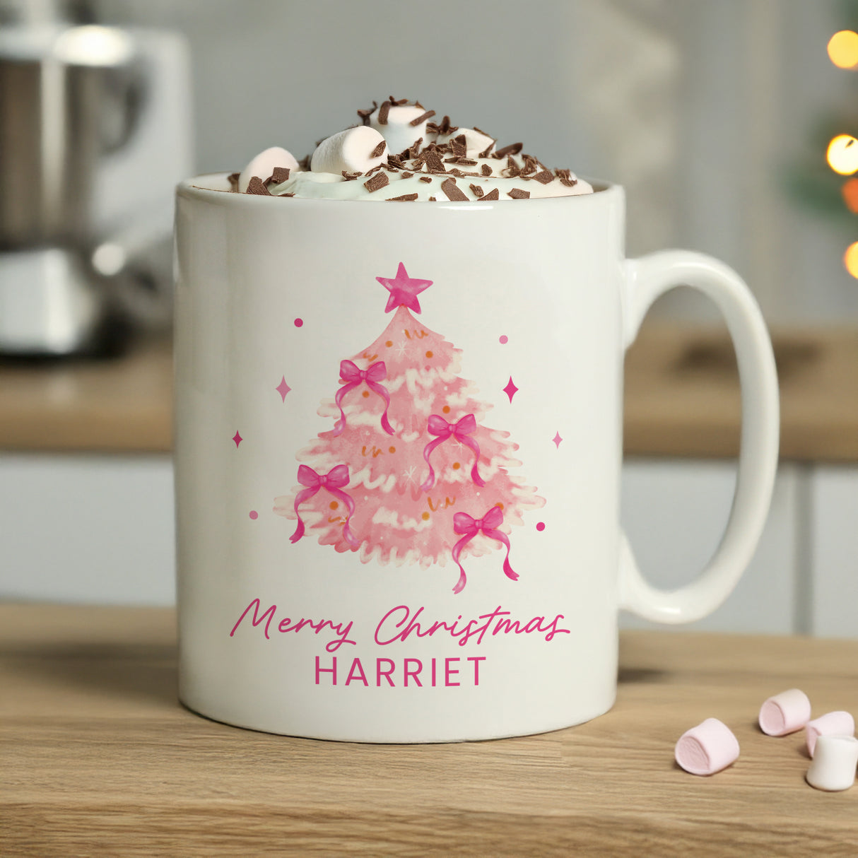 Personalised Pink Christmas Tree Mug - Shop Mugs At Gift Moments - 3