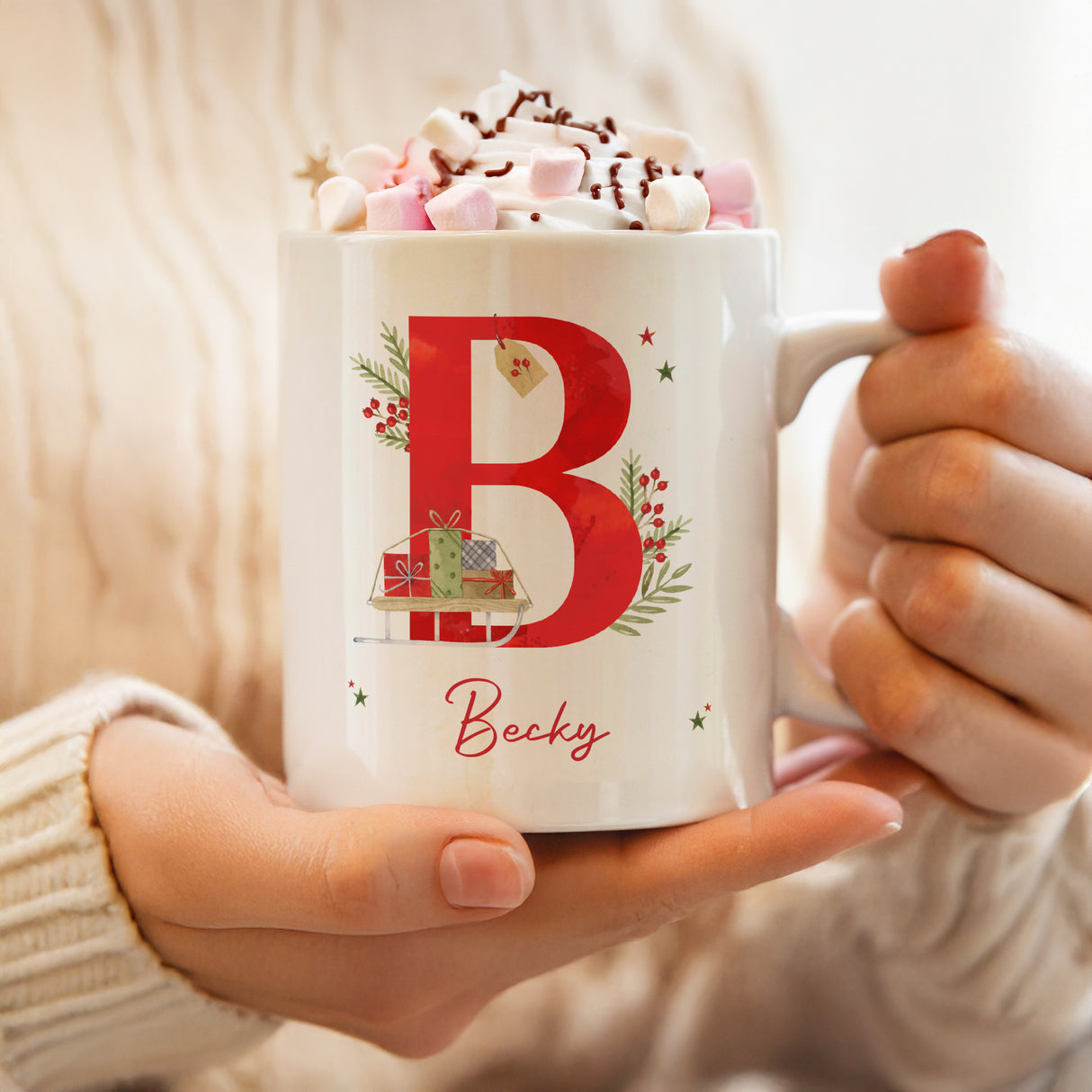 Personalised Christmas Initial Mug - Shop Mugs At Gift Moments - 2