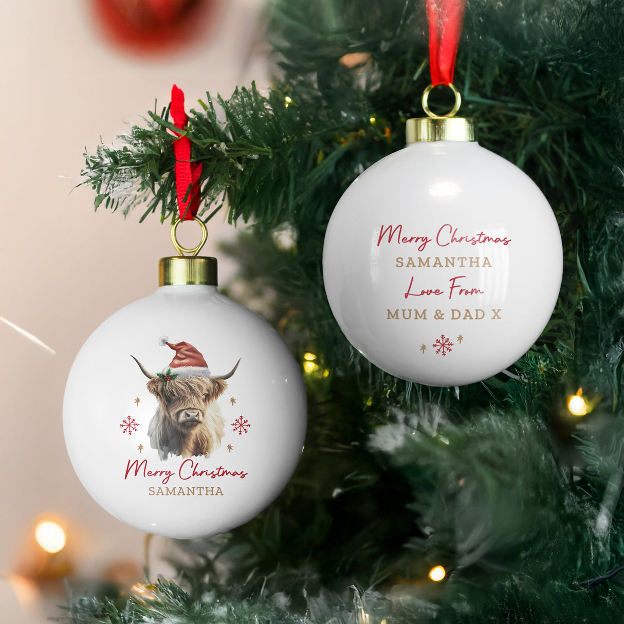 Personalised Highland Cow Christmas Bauble - Shop At Gift Moments - 2