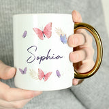 Personalised Butterfly Gold Handled Mug - Shop Mugs At Gift Moments - 3