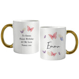 Personalised Butterfly Gold Handled Mug - Shop Mugs At Gift Moments - 5