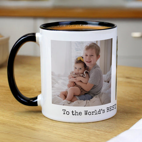 Personalised Multi Photo Upload Black Handle Mug - Shop Mugs At Gift Moments - 2