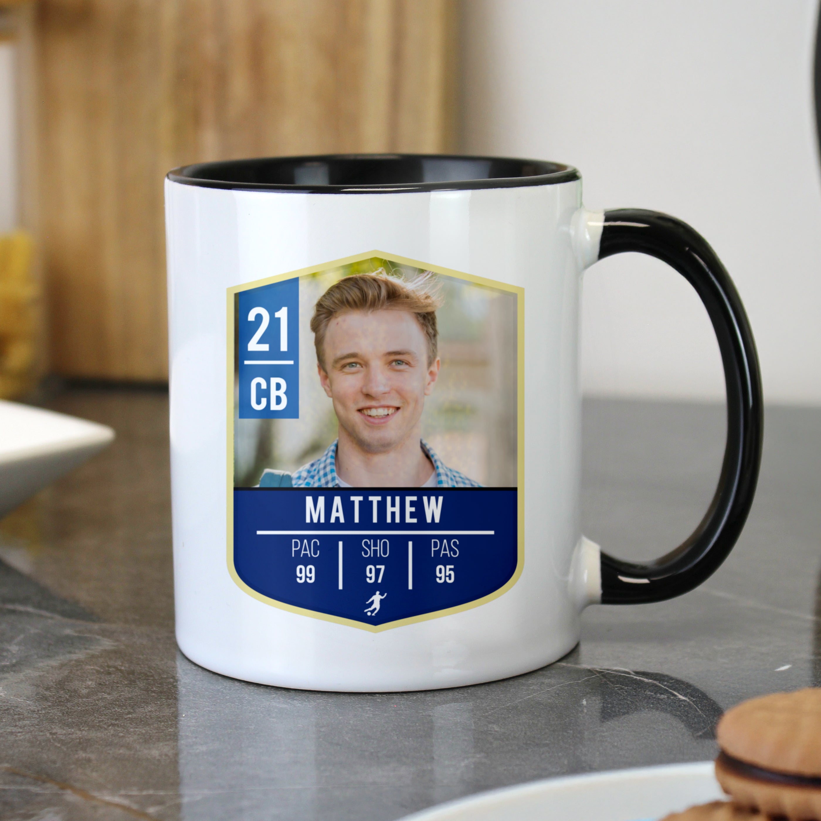 Personalised Photo Upload Football Black Handle Mug - Shop Mugs At Gift Moments - 2